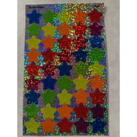 1 SHEET MULTI-COLOR STAR STICKERS 45 STARS 45PCS STARS
