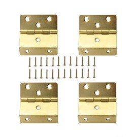 DIY Vintage Tri-fold Hinges,Antique Retro Fold Hinge Hardware for Door, Cabinet, Furniture, Vintage Jewelry Box Wooden Case Wardrobe Chest,6 Hole Triple Fold Right Angle Hinge (4pcs)