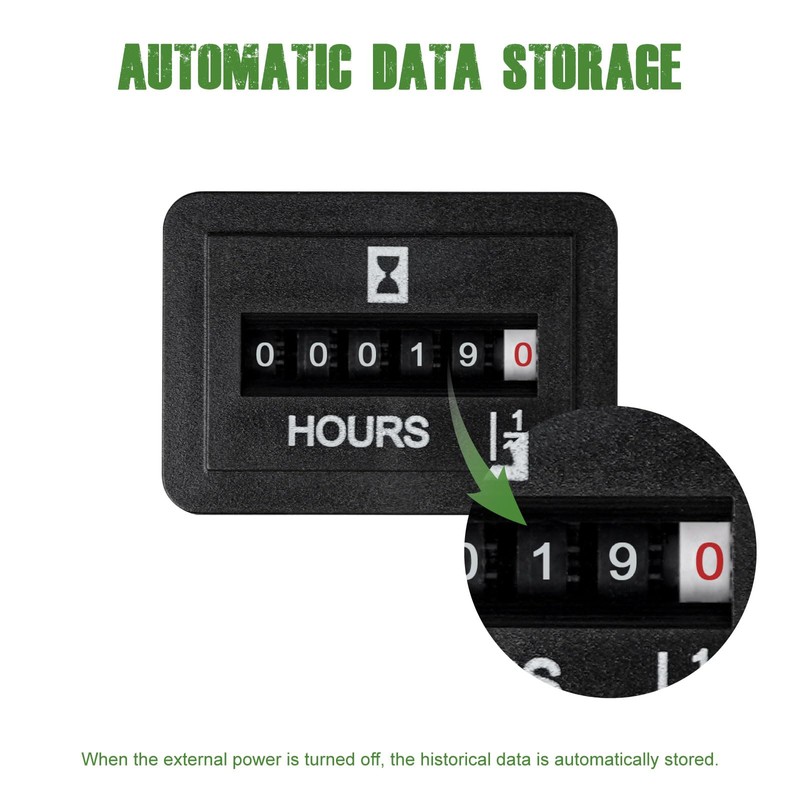 DC 6V-80V Mechanical Hour Meter - YOOREAL Hour Meter No