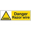 VSafety Danger Razor Wire Sign - Landscape - 600mm x