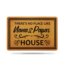 Ytanie Welcome Mats for Front Door Outdoor Entry There's No Place Like Nana&Papa's House Doormat Non Slip Rubber Mat for Home Indoor Farmhouse Funny Kitchen Rugs Patio Full Brown