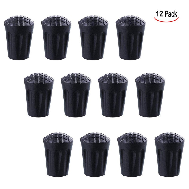 LSTK 12-Piece Asphalt Rubber Buffer for Walking Sticks and Walking