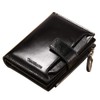 JIUFENG Men's Genuine Leather Wallet Bifold Zip Purse Card Organizer