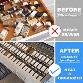 Giyofom Clear Acrylic Spice Drawer Organizer,Seasoning Jars Drawers Insert,Kitchen Spice Rack Tray for Drawer (Jar Not Included) Easy Install