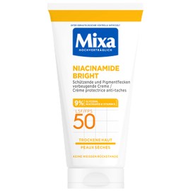 Mixa Protective & Pigment Spot Preventive Cream SPF 50, Anti-Pigment Spot Cream, for Dry Skin, Niacinamide Bright, Hypoallergenic, 50 ml