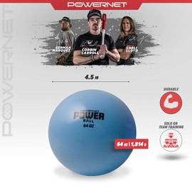 PowerNet Corbin Carroll Power Plyometrics Training Ball | 16, 32 and 64 Weights | Sand-Filled | Increasing Velocity | Color-Coded | Great for Baseball and Softball