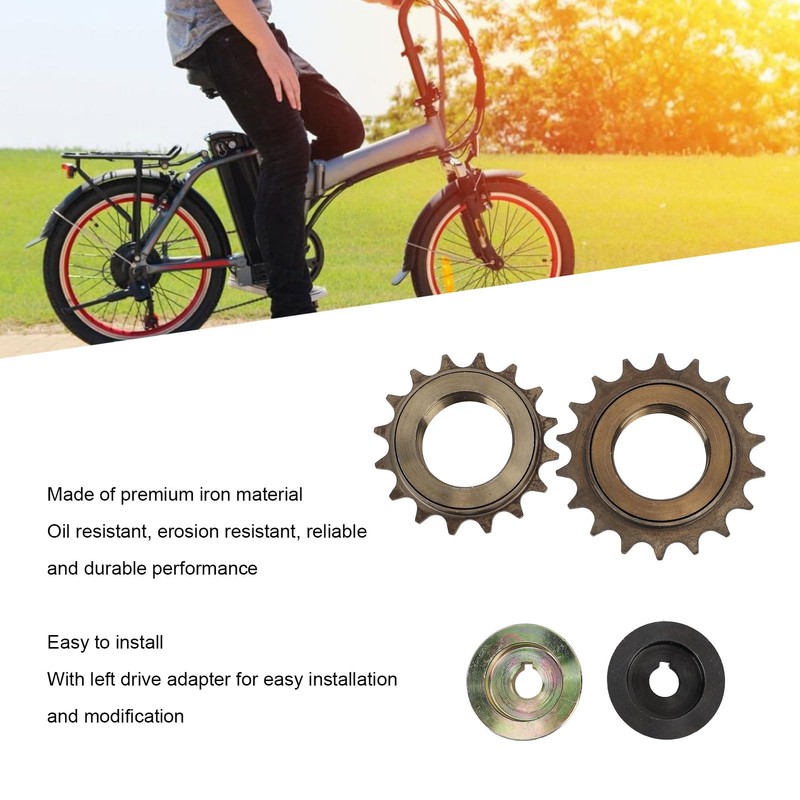 Tomotato 2 Piece Bicycle Freewheel Adapter Set, Iron 16T 18T