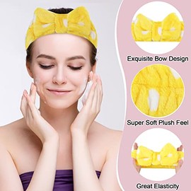 WILLBOND 24 Paquete de Diadema de Spa con Lazo para Cabello Diadema para Maquillaje Facial para Mujeres para Lavado Facial Diademas Ajustables para Cuidado de Piel Toalla de Franela Pañuelos Suaves