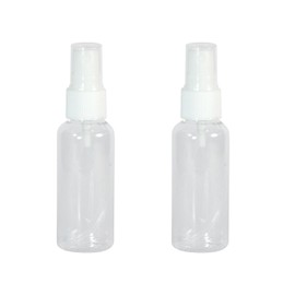 DESKEMAI Clear Plastic Spray Bottles, 2 oz/50ml, Fine Mist, Small Refillable Liquid Containers, for Travel, Cleaning, Gardening, Skin Care, 2 Pack