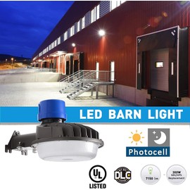 40W LED Barn Light with Dusk to Dawn Photocell, OSTEK LED Outdoor Lighting, 5200LM 5000K LED Yard Light for House Garage Street Farm Porch, 200W MH/HPS Equiv. Outdoor Security/Area Light UL&DLC Listed