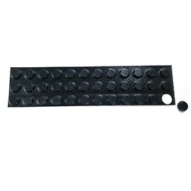 Bulk Hardware BH01904 Gommini Autoadesive Rotonde Protettive, 10 x 3 mm, Nero, Set di 35
