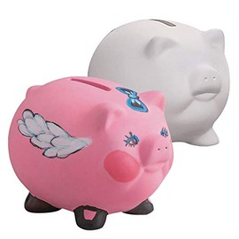 Color-Me Ceramic Bisque Pig Banks (Pack of 12)