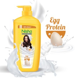 Nisha Egg Protine Shampoo For Smooth Soft Silky Hair, 21.97 Fl Oz Deep Cleans For All Hair Types