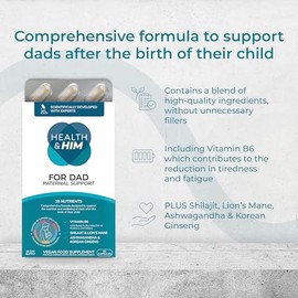 Health & Him for Dad Men's Multivitamin for Paternal Support, 90 Day Supply