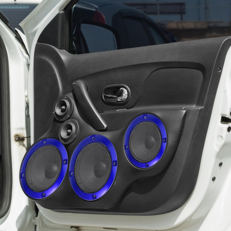 X AUTOHAUX 2pcs 3" Blue Car Audio Speaker Cover Mesh