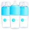 PopYum 9 oz Blue Anti-Colic Formula Making/Mixing/Dispenser Baby Bottles, 3-Pack