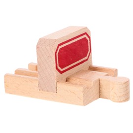 KOMBIUDA 2Pcs Wooden Train Track Stop Accessory DIY Assemble Blocks for Safe Natural Train Stop Track for Creative Play and Parent Interaction