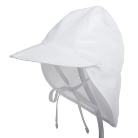 FedMois Infant Toddler Kids Summer Sun Hat with Neck Cover UPF 50+ Beach Swim Hat Sun Protection, White, 3-18 Months