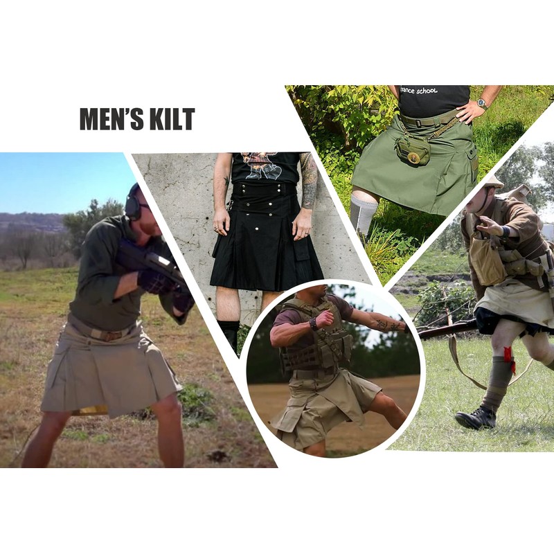 GSGGIG Mens Kilt for Men Waterproof Mens Skirt Hybrid Pleated