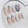 SINHOT Almond Press on Nails Medium - 3D Gold Chrome