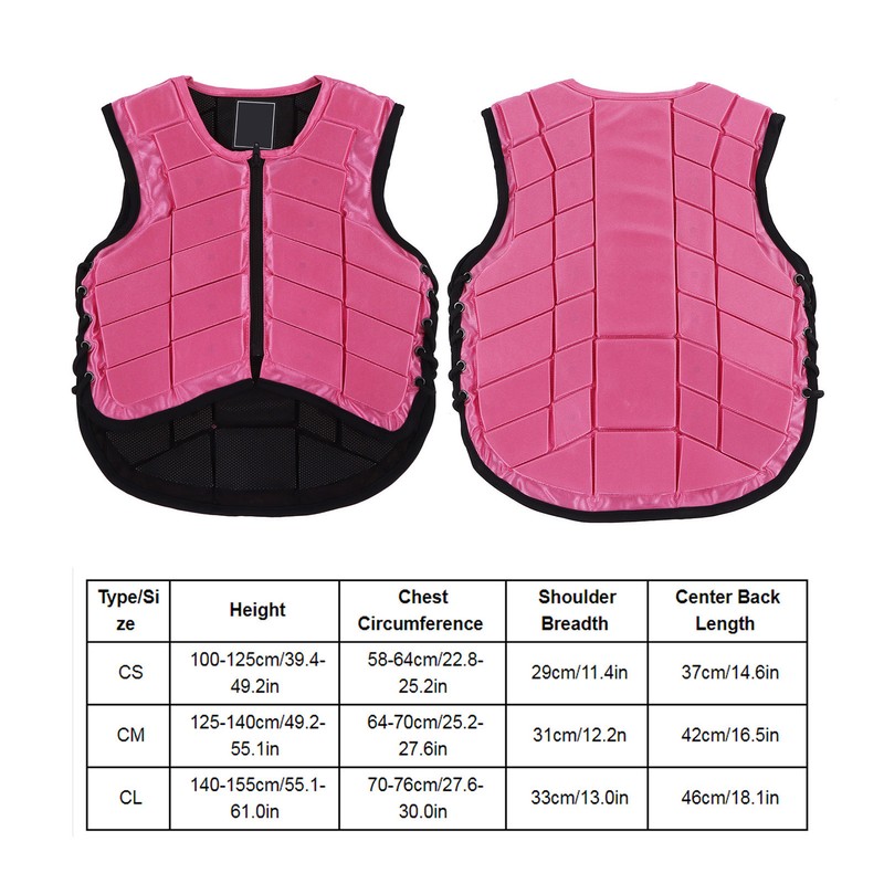 Kids Equestrian Vest Foam Padded Safety Horse Riding Protective Gear