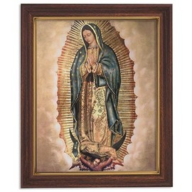 Gerffert Collection Our Lady of Guadalupe Framed Portrait Print, 13 Inch (Wood Tone Finish Frame)