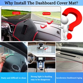 YOFAMO Dashboard Cover Dash Cover Mat Pad Carpet Custom Fit for Dodge Ram 1500 2500 3500 2019 2020 2021 2022 2023 2024 2025 2026 Accessories Anti-Skid Center Console Protector Cover Mat(Red Edge)