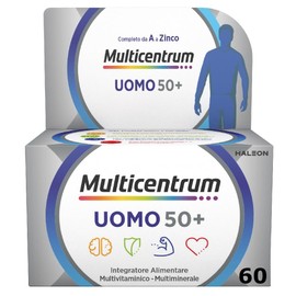 Multicentrum Uomo 50+ Multivitamin Food Supplement, with Vitamin D3, Against Tiredness for Men over 50 years of age, 60 Tablets