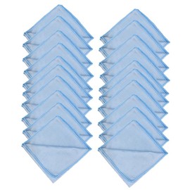 5/20 Pcs Microfibre Glass Cleaning Cloth Car Towel Window Dish Washing 40x40 cm, Ultra-Fine, Streak-Free, Super Soft, Blue