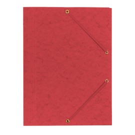 Interdruk - Corner Folder A4 Coloured - Pressboard Folder - Presspan Organiser with Elastic Band - Red - Pack of 10