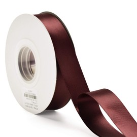 YAMA Cinta de satén de doble cara – 7/8 pulgadas 25 yardas para rollo de cinta de regalo, Burgundy, 7/8" 25yds, 1