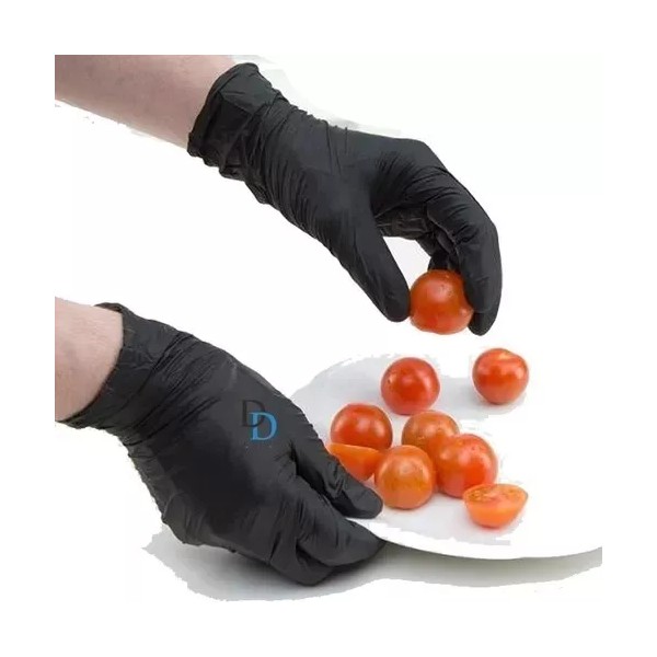 UniSeal Guantes Descartables Uniseal Flexvinyl Color Negro Grande