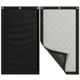 JaneTech Soundproof Blanket 70" x 40" – Heavy-Duty Sound Dampening Curtain with Grommets, Wall Hooks – Waterproof Sound Absorbing Curtains for Studio, Home, Office – 1 Pack, Black