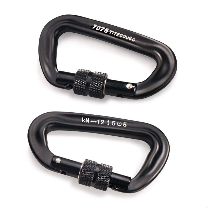 TITECOUGO Screw Lock Carabiner, 12Kn, Aluminum Alloy, Carabiner, 264.6 lbs