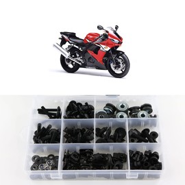 Xitomer - Juego completo de pernos de carenado, apto para YZF-R6 2003 2004 2005 YZF-R6S 2006 2007 2008 2009, kits de montaje arandelas/tuercas/fijaciones/clips/ojales (negro mate)