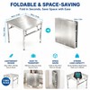 Portable Stainless Steel Metal Folding Table 31.5"x31.5" No-Assembly