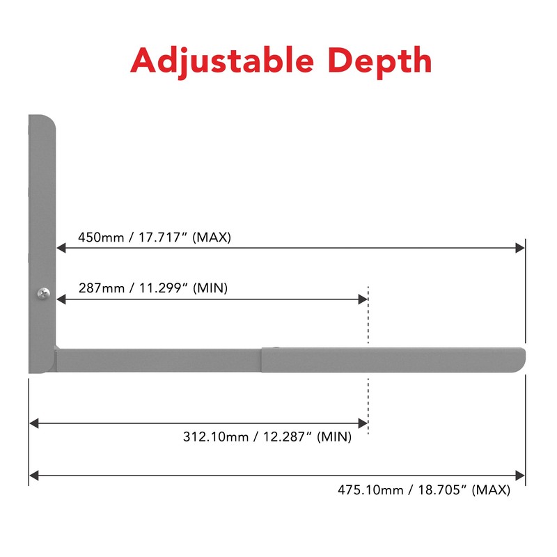 AVF Steel Universal Wall-Mounted Microwave Brackets in Silver (Set of