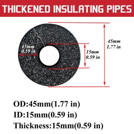 Silrubsups 12 Pack 1/2 inch Insulation Foam Tube 15 mm in Thickness Insulating Pipes for Water Pipe Insulation and Freeze Protection (Black, 1/2 Inch)
