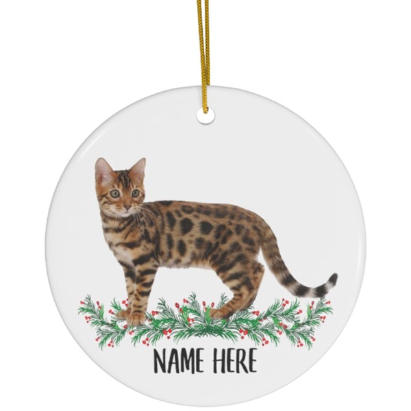 Funny Personalized Name Bengal Cat Kitten Brown Gifts 2024 Christmas