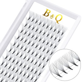 B&Q Ready-to-Use Eyelashes, Fans, 10D-C, 0.05-9, Pointed Base Eyelash Extensions, 3D, 4D, 5D, 6D, 10D Eyelash Extension, 0.05, 0.07, 0.10 Volume Eyelashes, C, D, Curl, Black (10D-C-0.05, 9 mm)