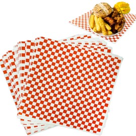60 Sheets Food Grade Gift Wrapping Paper, 11 x 10 Inch, Plaid Food Basket Liners, Sandwich Paper, Greaseproof, Oilproof, Wrapping Paper for Delicates, Hamburgers, Cakes, Fries, Gift Wrapping Paper