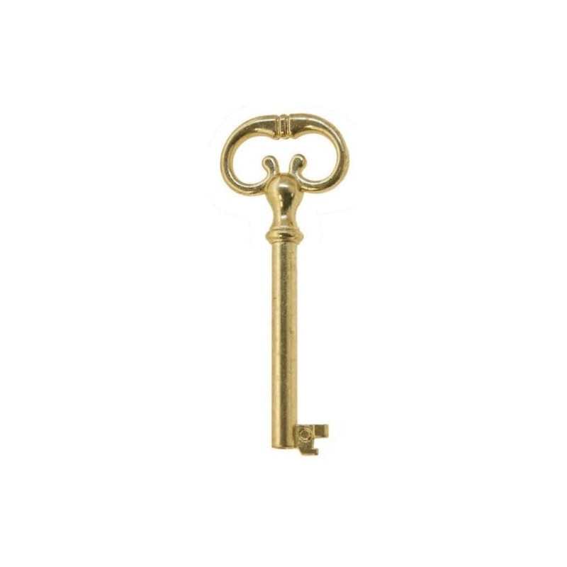 Vintage Universal Skeleton Furniture Cabinet Key Lock Polished Brass Plated