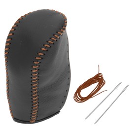 VekAuto 1 Pc Gear Shift Knob Cover for Hyundai Tucson 2010-2013 Anti-Slip Faux Leather Black Brown Stick Shifting Handle Protector