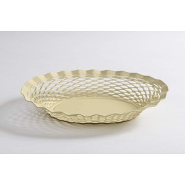 Rojer Orfevre Stainless Steel Bread Basket, Cream Size: W 9.6 x H 1.8 x D 7.1 inches (24.5 x 4.5 x 18 cm) 17.0 inches (4562191982917 cm)