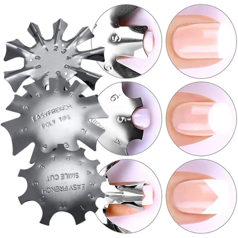 POFET 3 Sizes Nail Art French Tips Edge Smile Cut