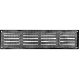 Vent Systems 16'' x 4'' Inch (Overall Dimensions) Pack of 2 - Black - Air Vent Cover Metal Air Return Grill with Built in Pest Guard Screen HVAC Vent Duct Cover for Home Improvement