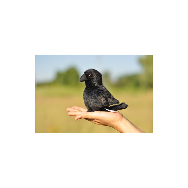 TAMMYFLYFLY Lifelike Crow Bird Plush Stuffed Animal Toy Yellow Bird