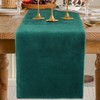duduta Emerald Green Faux Fur Table Runner 11.8 in x