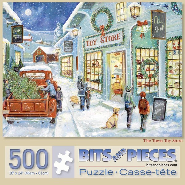 Bits and Pieces - 500 Piece Jigsaw Puzzle for Adults 18" x 24"  - The Town Toy Store - 500 pc Jigsaw by Artist Ruane Manning