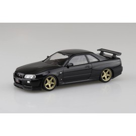 Aoshima Bunka Kyozai No. 11-SP2 The Snap Kit Series Nissan R34 Skyline GT-R Custom Wheel (Black Pearl) Color Coded Plastic Model